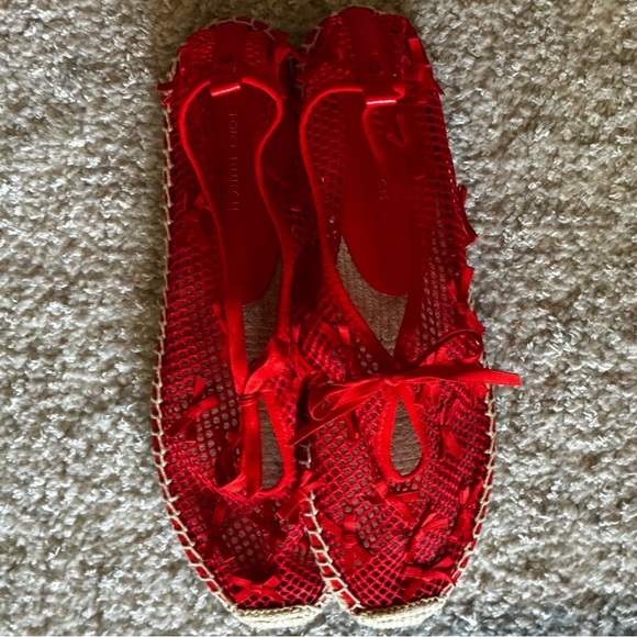 NEW Tory Burch Mini Bow Espadrille in Blazing Red - Picture 7 of 9